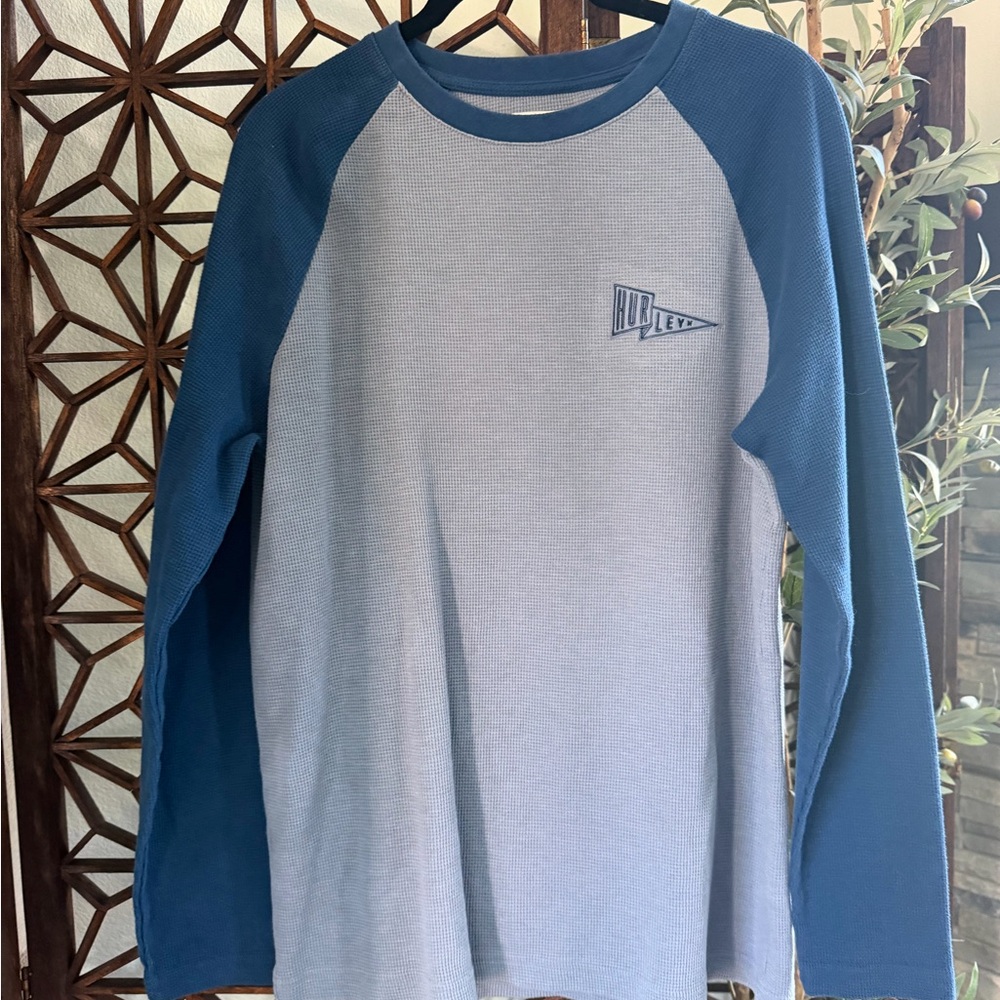 Hurley Blue & Light Blue Long-Sleeve Raglan Thermal Top